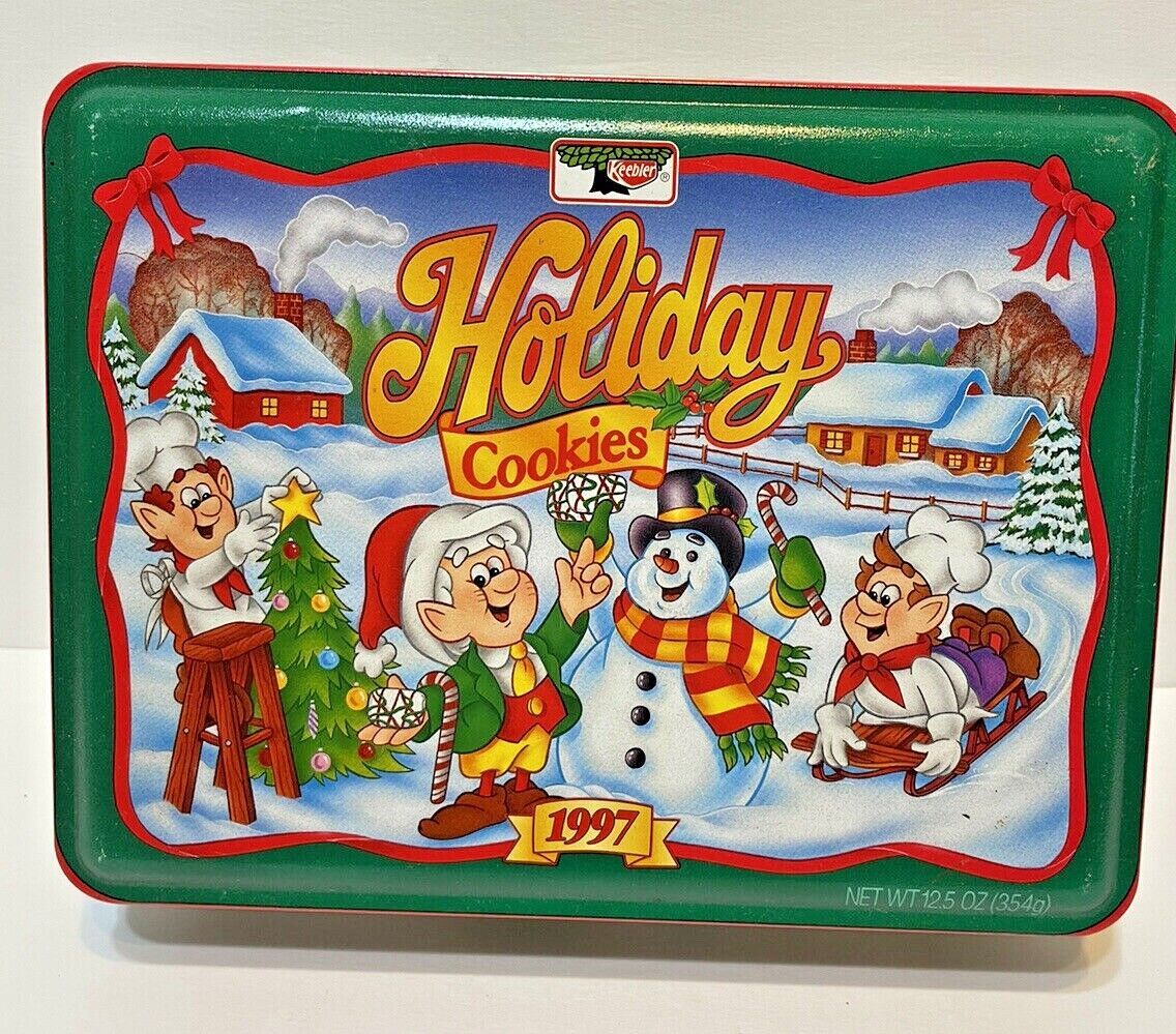 Primary image for Keebler Holiday Cookies Christmas Empty Tin 1997 Vintage Collectible