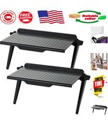 2-Piece Adjustable Top Shelf for Monitors &amp; Media Devices – Black Finish - $23.90 CAD