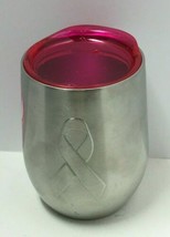 Novelty 12oz Vacuum Sealed Breast Cancer Awareness Stainless Steel Wine ... - £9.62 GBP