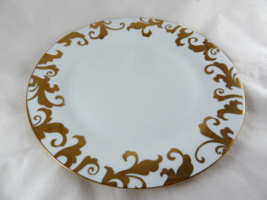 Ciroa Luxe Metalic Gold Leaves Dinner Plate + 7.5&quot; desert plate Excellen... - $41.57