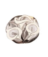 Vintage 80s Art Deco Calla Lily Floral Rose Gold Enamel Trivet Pot Holde... - $108.25 CAD