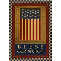 Bless Our Nation Patriotic Garden Flag -2 Sided Message,12.5&quot; x 18&quot; - £17.45 GBP