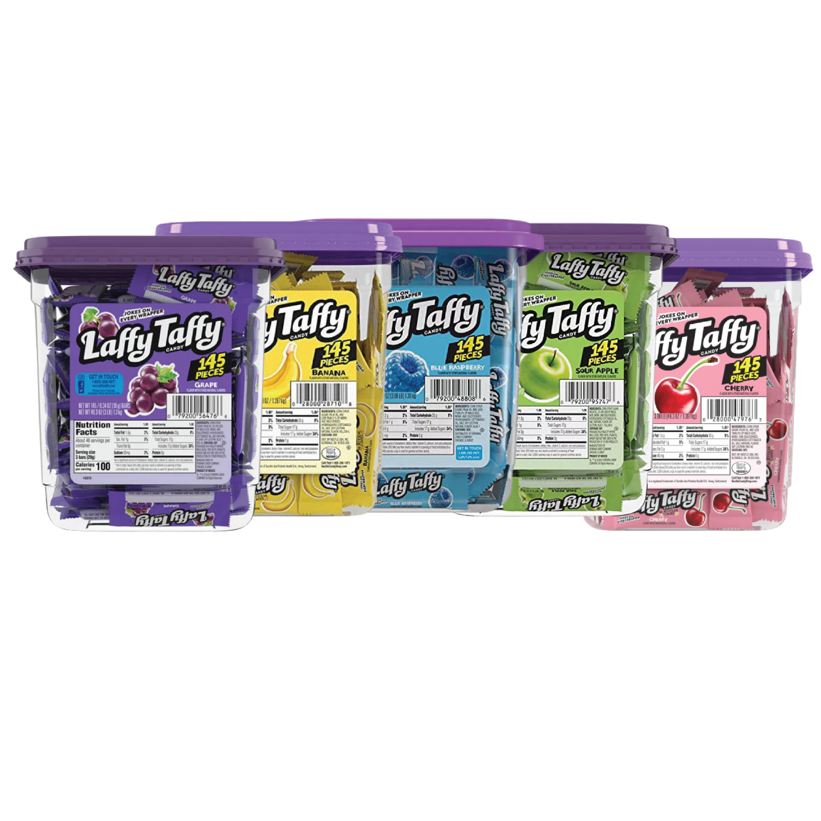 Primary image for Laffy Taffy Variety Chewy Candy Bar Tubs | 145 Pieces | 49.3oz | Mix & Match