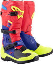 ALPINESTARS Tech 3 Boots - Red/Blue/Yellow Fluorescent - US 10 2013018-3375-10 - £192.49 GBP