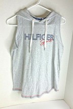 Tommy Hilfiger Womens Sz S Gray Tank Top Hooded Sleeveless Tee Shirt Spellout - £12.65 GBP