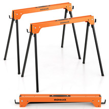 Folding Saw Horses 2 Pack Sawhorse Portable Heavy Duty 1366 Lbs Weight Capacity - £80.20 GBP