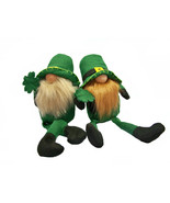 Leprechaun Gnome Boys T3957 Pair Holding Shamrock 12&quot; H - $52.57 CAD