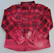 Girls Hand Bleached Cotton Flannel Shirt Size 1X - $15.00