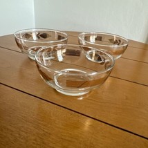3 Vintage Mid Century, Modern Gold Press Candy Nut Dishes Bowls 4-3/4”x 2-1/8” - £12.69 GBP