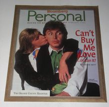 Paul McCartney Bloomberg Personal Newspaper Supplement Vintage 1996 Cove... - $24.99