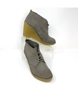 Old Navy Women&#39;s Gray Crepe Wedge Heel Lace up Bootie Size 9 - $201.41 MXN