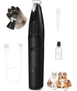 Dog Clippers for Grooming, 2 Speed Dog Paw Trimmer with LED Light, Recha... - $11.13