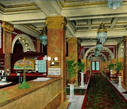 Vtg Postcard Advertising Chicago Illinois IL Plaza Hotel Lobby Interior UNP - £3.06 GBP