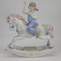 Vintage 1991 Paul Sebastian Girl On Rocking Horse Figurine  Meico UGHHA - £10.39 GBP