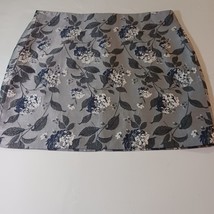 Loft Outlet A-Line Back Zipper Women Gray Flower Skirt Size 16 Measured ... - €8,89 EUR