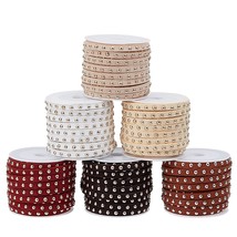 33 Yards Faux Suede Cord 5Mm Faux Leather String With Rivet 6 Colors Studded Vel - £25.57 GBP