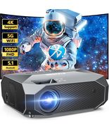 4K Projector with 5G WiFi &amp; Bluetooth — Portable Home Theater &amp; Gaming D... - $2,839.08 MXN