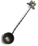 Venezuela Coin Bowl Spoon Orchid Finial Baroque Pearl 835 Silver Vintage  - £97.21 GBP