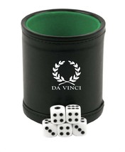 DA VINCI Professional Red or Green Dice Cup with 5 dice - £9.60 GBP