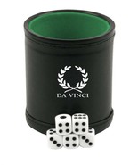 DA VINCI Professional Red or Green Dice Cup with 5 dice - £9.43 GBP
