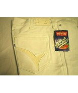 LEVI&#39;S FRESH PRODUCE Vtg 70s USA Pure White (32W) DISCO ERA PANTS New w/... - £78.63 GBP