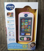 VTECH Touch &amp; Swipe Baby Phone Touchscreen PINK Pretend Play Cellphone K... - £11.63 GBP