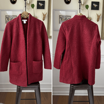 Carole Wren Rust Red Open Front Boucle Jacket XL - $669.60 MXN