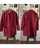 Carole Wren Rust Red Open Front Boucle Jacket XL - $36.00