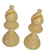 Staunton Felt Bottom White Chess Bishops Plastic Replacement Game Pieces - $24.37 CAD