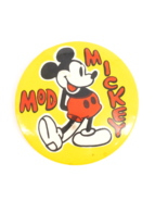 Mickey Mod Metal Pinback Button Walt Disney Productions A Benay-Albee Pr... - £15.21 GBP