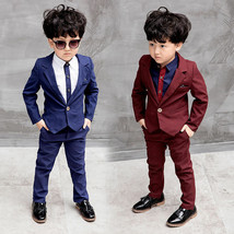 2pc Handsome Kids Baby Boy Formal Wedding Jackets Suit Coat+Pants Gentle... - £7.18 GBP