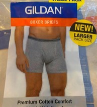 Lot Of 3 Gildan Men&#39;s Premium Cotton Boxer Briefs Plush Waistband New Si... - $8.90