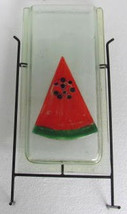 Handmade Fused Glass Art &quot;Watermelon Design&quot; Floor Display Vase with Sta... - $299.99