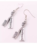 Adorable Toothbrush Toothpaste  Earrings Jewelry Dentist Dental Hygienist - $6.93