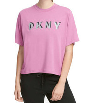 DKNY Womens Sport Logo Cropped T-Shirt Color Light Peony Size X-Large - £22.10 GBP
