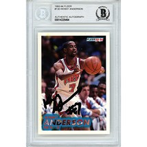 Kenny Anderson Brooklyn Nets Auto 1993 Fleer Basketball Autograph Card Beckett - £62.50 GBP