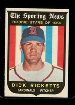 Vintage Baseball Card Topps 1959 #137 Dick Ricketts St Louis Cardinals Rookie - £8.66 GBP