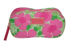 Lilly Pulitzer For Estee Lauder Cosmetic Bag Makeup Tote Pink Green Floral 5 x 9 - £9.73 GBP