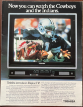 1985 Toshiba Vintage Print Ad Now You Can Watch The Cowboys And The Indians - £11.53 GBP