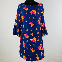 Julie Brown Womens Small S Blue Dress Pink Yellow Orange Abstract Print ... - £22.25 GBP