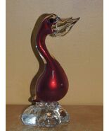 Art Glass Crane/ Bird metallic Red/ Orange 7+" unmarked Italian Murano - $17.09