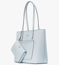 Kate Spade Staci Large Tote + Wristlet + Pouch Pale Blue KF369 Purse NWT $499 - £123.04 GBP