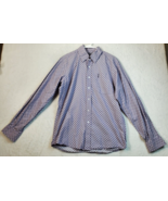 Cinch Dress Shirt Mens Small Purple Geo Print Long Sleeve Collar Button ... - $13.06