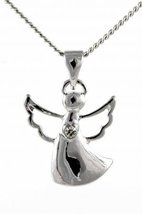 An Angel in Disguise Angel Holding a Crystal Heart Pendant Necklace with... - £12.01 GBP