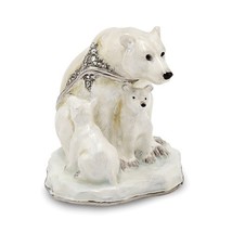 Bejeweled Polar Bear &amp; Cubs Trinket Box - £84.72 GBP