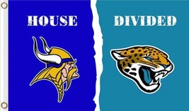 Minnesota Vikings and Jacksonville Jaguars Divided Flag 3x5ft - £12.34 GBP