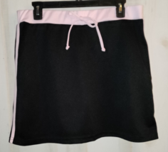 New Womens Fashion Bug Black W/ Pink Knit Pull On Skort Size L Made In Usa - £20.14 GBP