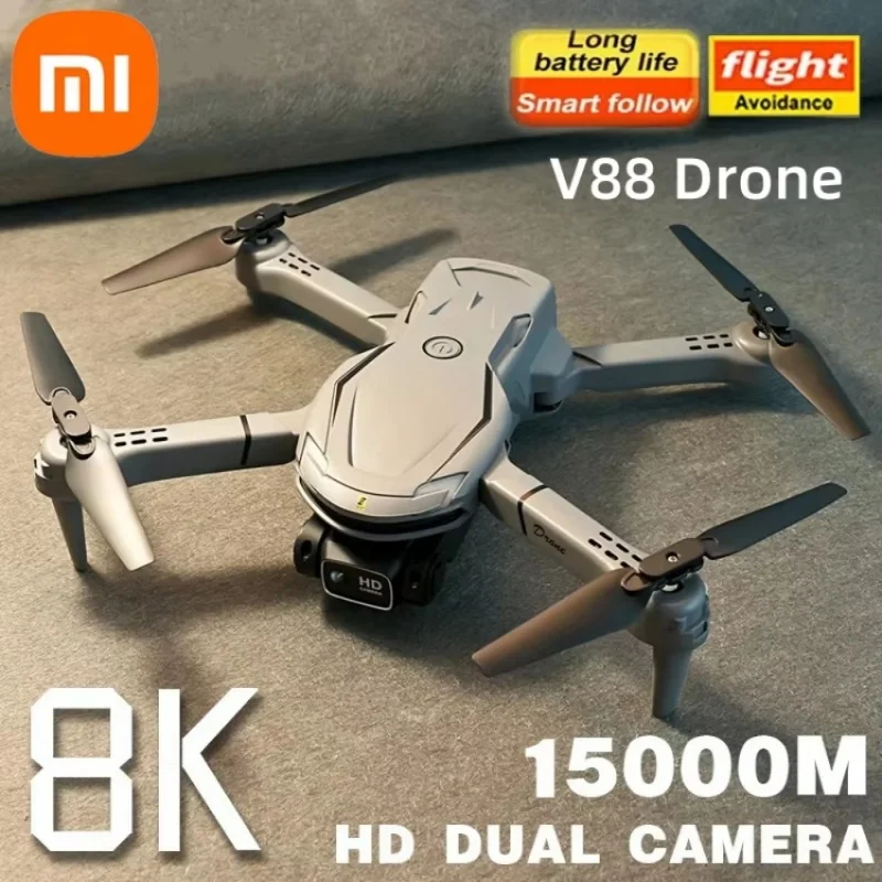 New V88 Drone 8k 5G Professional HD Dual Camera Aerial Photography 15000m Remote - $81.99