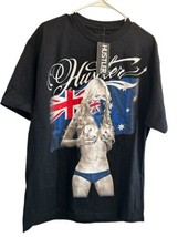 Y2K Hustler Brand Men&#39;s T-shirt Sexy Girl Bikini Bottoms Only British Flag NWT L - £30.08 GBP