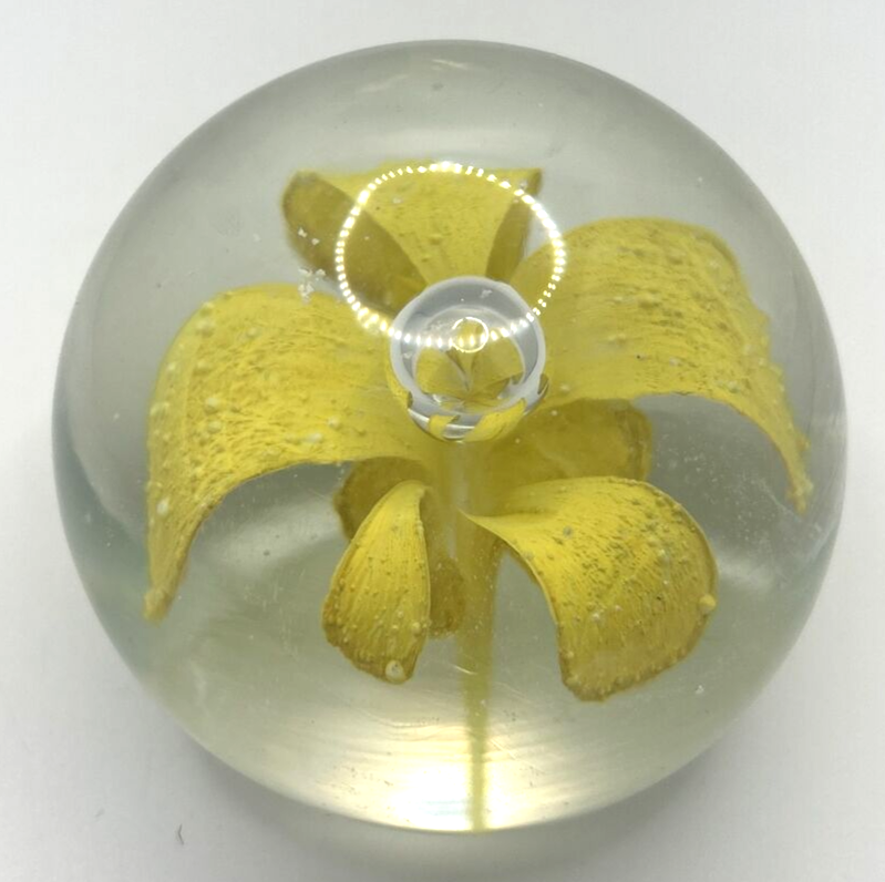 Primary image for Vintage Glass Paper Weight Daffodil U258/21